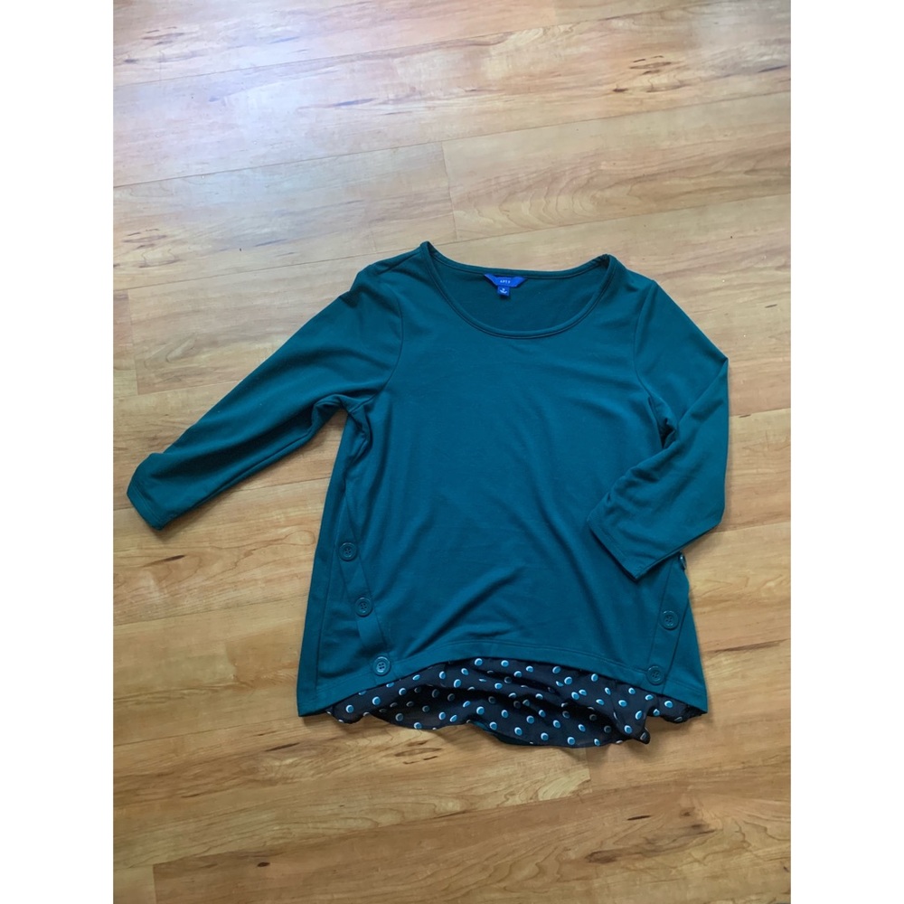 Apt B Teal long sleeve shirt with polyester bottom